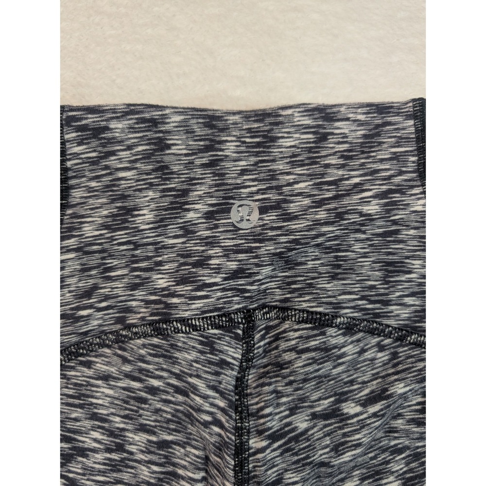 Lululemon Yoga Pants Ruched Leggings Athletic Black Gray Size 6 - Picture 4 of 7